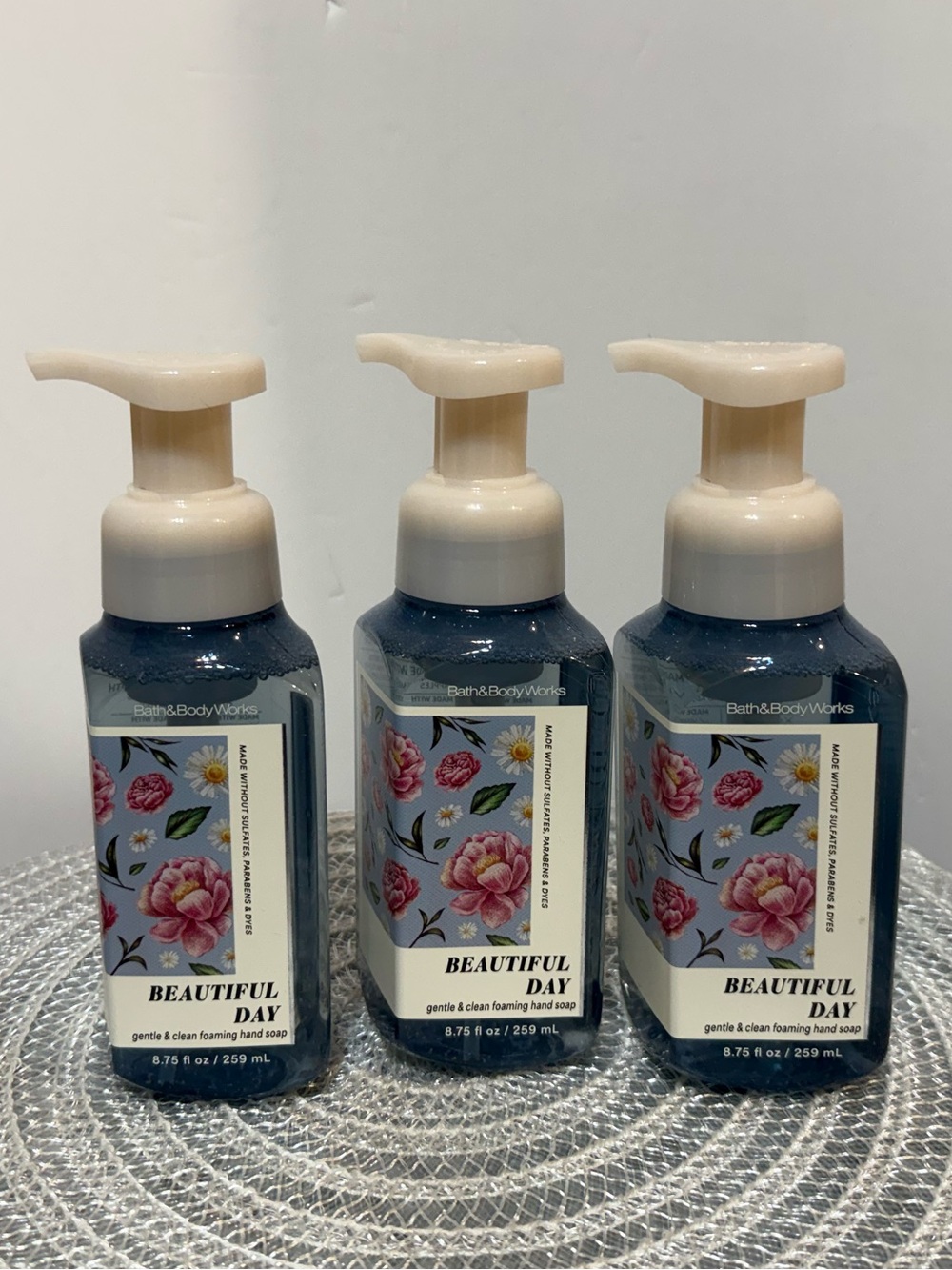 BBW Beautiful Day Foaming Hand Soap Set of 3 NWT